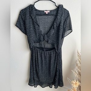 Black Polka Dot Cutout Dress